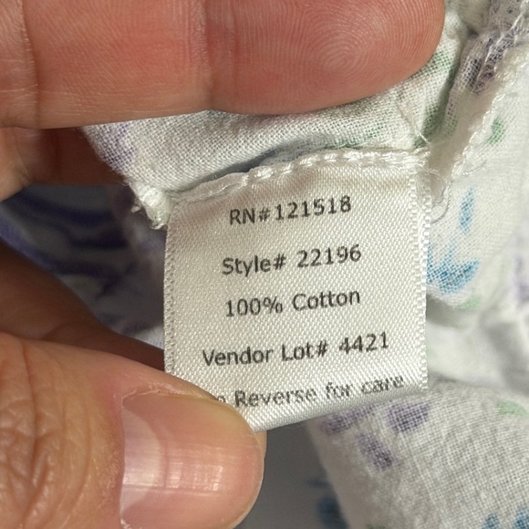 National 2X Floral Purple Stripe Short Sleeve Nightgown Lounge House Dress - Picture 7 of 9